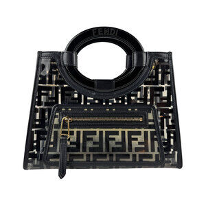 Fendi Runaway Shopper Shoulder Bag Black Clear